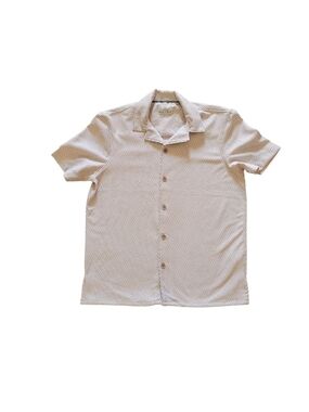 Ike Behar Men's Short-Sleeve Knit Button-Up Shirt in Cream